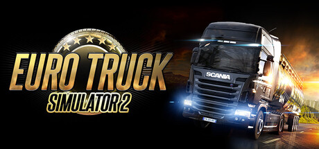 Arte de Euro Truck Simulator 2 com caminhão em estrada europeia