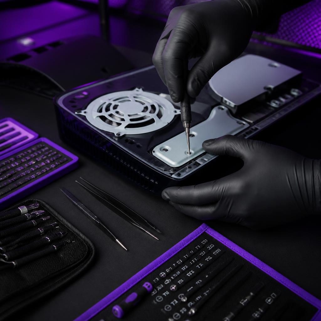 Ferramentas profissionais de precisão para manutenção de consoles